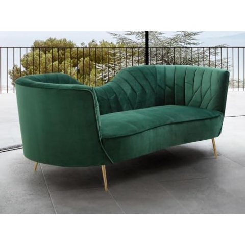Vente-unique Pascal MORABITO-Sofa 3-Sitzer - Samt - Dunkelgrün - Adele von Pascal MORABITO