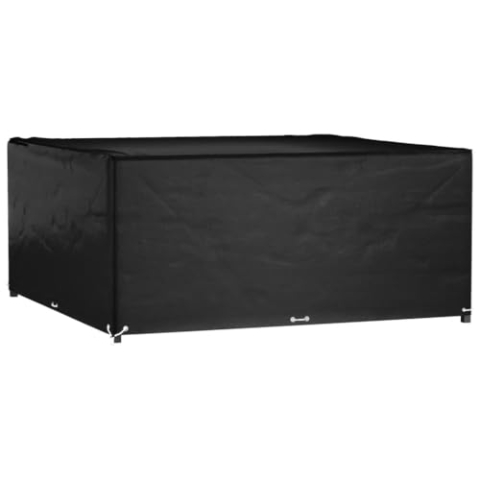vidaXL Gartenmöbel Abdeckung, Abdeckplane Wasserdicht UV-beständig, Quadratisch Schutzhülle mit 16 Ösen, Garnitur Schutzhaube Abdeckplane für Rattanmöbel, 300x300x75cm
