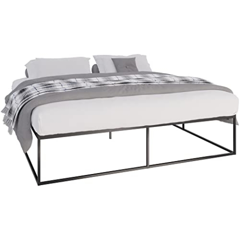 CLP Metallbett Scala Mit Lattenrost I Modernes Bett Mit Stabilem Gestell, Farbe:schwarz, Größe:200x200x46 cm