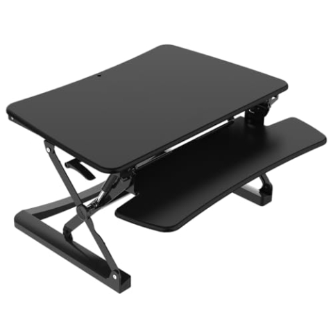 Worktrainer UPdesk XL - Schreibtischaufsatz höhenverstellbar für Laptop & PC - Schreibtischerhöhung - Stehpultaufsatz für Schreibtisch - Höhe 15-50 cm - Breite 87 x 32 cm - Gasfeder - SCHWARZ