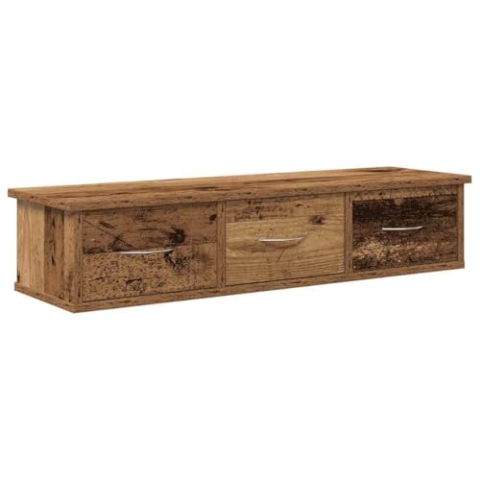 vidaXL Wandschrank Altholz-Optik 88x26x18,5 cm Holzwerkstoff, TV-Hängeschrank, TV-Hängeschränke, schwebender TV-Schrank, Wandschrank, TV-Wandschrank