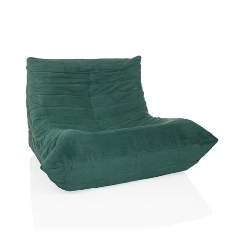 hjh LIVING Sitzsack Bodensofa mit Rückenlehne SITZOLO Bequemer Bodenstuhl Sessel für Schlafzimmer Wohnzimmer, Stoff Petrol