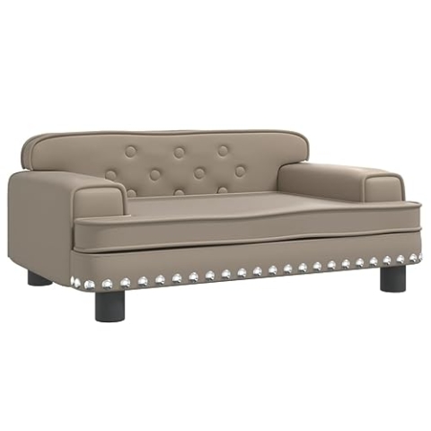 vidaXL Kindersofa, Couch für Kinder, Kindercouch mit runden Kanten, Kindersessel Minisofa Polstersofa Kindermöbel Sofa Kinderzimmer, Cappuccino Kunstleder