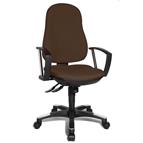 Topstar 9020AG08, Trend SY 10, Bürostuhl, Schreibtischstuhl, ergonomisch, mit Armlehnen, Bezugsstoff dunkelbraun