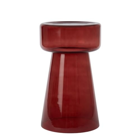 Light & Living Beistelltisch Dakwa - Rot - Ø30cm - Rund - Glas - Couchtisch - Sofatisch - Kleiner Tisch für Wohnzimmer & Schlafzimmer