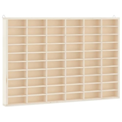 vidaXL Sammlervitrine aus Holz mit 60 Fächern, Hängevitrine für Wohnzimmer Esszimmer Schlafzimmer, Wandregal Hängeregal Vitrine Deko