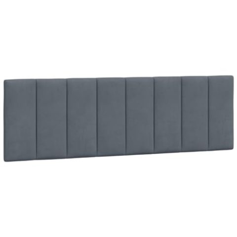 vidaXL Kopfteil Kissen, Kopfteilkissen mit Linien-Design, Bett Kopfkissen mit Klettverschlüssen auf Rückseite, Kopfteilpolster Kopfpolster, Hellgrau 160cm Samt