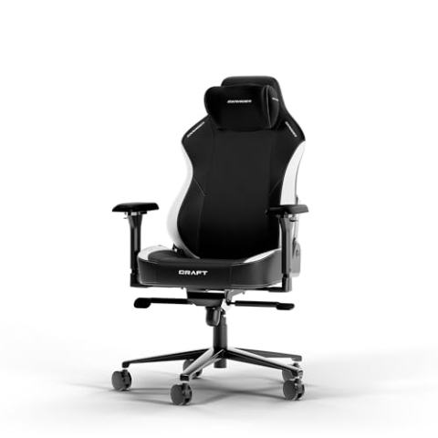 DXRacer CRAFT L Schwarz & Weiß EPU Leder das Orginal Gaming Stuhl