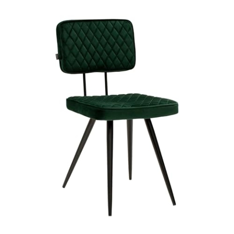Kick Collection Esszimmerstühl Toby - Dunkelgrün - Modern und Hochwertig - Samtstoff und Metall - Erhältlich in vielen Farben