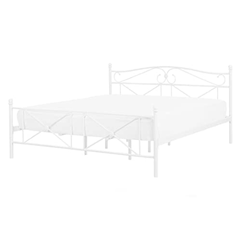 Zeitlos schönes Metallbett in schlichtem Design 140 x 200 cm weiß Rodez