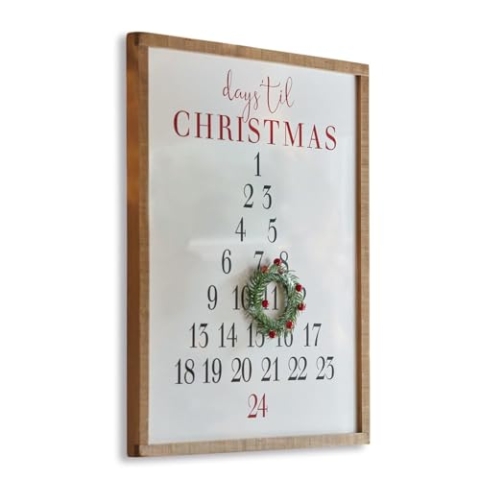 Loberon Dekoboard Lagunes, Festlich und Kreativ, Nostalgischer Charme, Vintage-Design, Weihnachten, Weihnachtsdeko, Kiefernholz, Eisen, Kunststoff, weiß/braun
