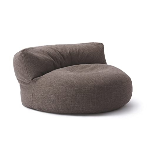 Lumaland Sitzsack Lounge | Sofa-Sitzsack 90 x 50 cm mit Rückenlehne | Flexibler Indoor Beanbag | Ergonomisch & Robust | Mit anpassungsfähiger EPS-Füllung | Waschbarer Bezug [Braun]