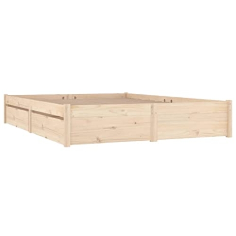 vidaXL Bett mit Schubladen Holzbett Massivholzbett Bettgestell Bettrahmen Doppelbett Lattenrost Schlafzimmerbett Schlafzimmermöbel 200x200cm