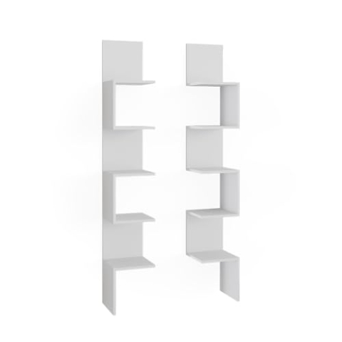 Vicco Eckregal Paolo, Bücherregal, Weiß, 28 x 175.4 cm 2er Set