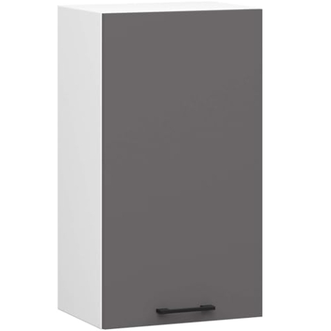 AKORD | Küchenhängeschrank - Oliwia H720 W40 | 2 Regalböden & 1 Tür Küche Schrank | Einbauküche Küchenzeile Küchenmöbel Küchenschränke | Laminierte Platte | 40 x 30 x 72 cm | Weiß & Graphitgrau