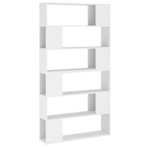 vidaXL Bücherregal Raumteiler Standregal Aktenregal Wandregal Regal Raumtrenner Aufbewahrung Büroregal Mehrzweckregal Weiß 100x24x188cm