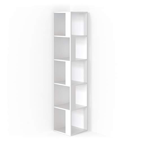 Vicco Eckregal Lio, stehendes Bücherregal, Weiß, 33.3 x 162.2 cm