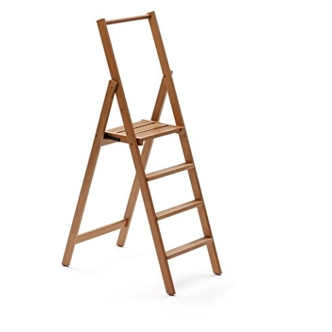 ARREDAMENTI ITALIA 4-Stufen Leiter Kimora, Holz - zusammenklappbar - 4 Stufen -Farbe: Kirsche Holz AR-It il Cuore del Legno“