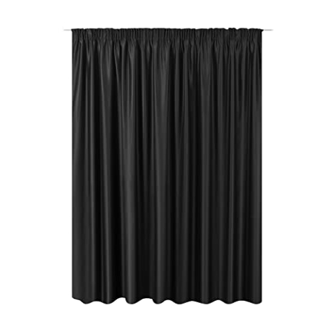 JEMIDI Vorhang blickdicht 300x245cm - Gardine mit Kräuselband Universalband - 100% Polyester Schal lang für Wohnzimmer Schlafzimmer - schwarz