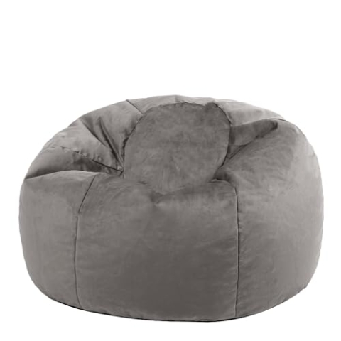 Icon Kingston Sitzsack Samt, Dunkelgrau, Sitzsack Erwachsene mit Füllung, Bean Bag, Samt Sessel, Lounge Sessel, Lounge Stuhl, Schlafzimmer, Wohnzimmer, Wohnzimmer Möbel