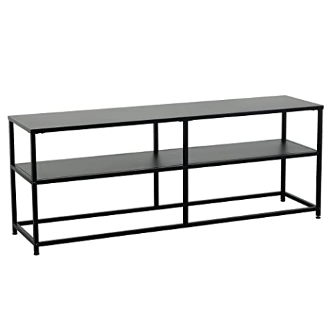 riess-ambiente.de Industrial Konsolentisch DURA Steel 120cm schwarz Metall TV-Regal mit Zwei Ablagen