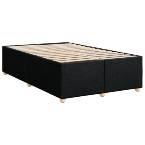 vidaXL Bettgestell, Bettrahmen mit Lattenrost, Polsterbett Bett für Schlafzimmer, Doppelbett Schlafzimmerbett, Schwarz 120x200cm Stoff