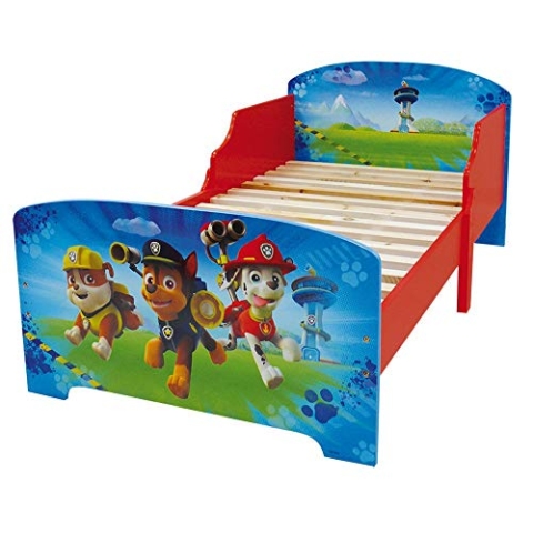 Fun House 712532 Kinderbett Paw Patrol, mit Latten aus Holz, MDF, blau, 140 x 70 x 59 cm