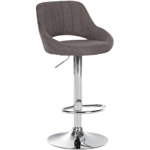 CLP Barhocker Milet I Stoff-Bezug I Drehbarer Barstuhl, Farbe:dunkelgrau, Gestell Farbe:Chrom