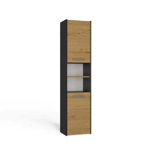 CDF Badschrank S40 | Farbe: Anthrazit Artisan-Eiche | Moderner Badezimmerschrank | Ablagefläche | Geräumige Einlegeböden | Türen | Einfache Montage
