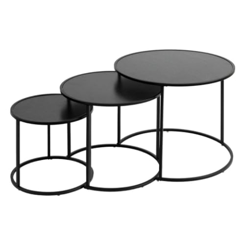 Atmosphera - 3er-Set beistelltisch noan schwarz b54 45 35cm