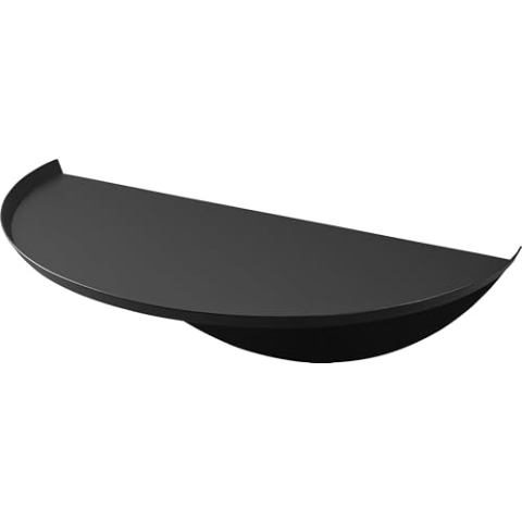 Yamazaki 1938 Tower Wall~Mounted Shelf Round, Black, Steel/ABS Resin, 40 x 22 x 11.7 cm