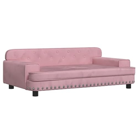 vidaXL Kindersofa, Couch für Kinder, Kindercouch mit runden Kanten, Kindersessel Minisofa Polstersofa Kindermöbel Sofa Kinderzimmer, Rosa Samt