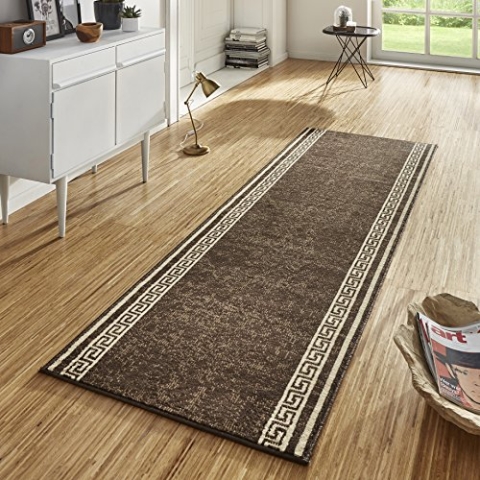 Hanse Home Teppich Läufer Casa 80x400cm – Teppichläufer Weicher Kurzflor Teppich Modernes Design Läufer für Flur, Schlafzimmer, Kinderzimmer, Badezimmer, Wohnzimmer, Küche Dekoläufer – Braun