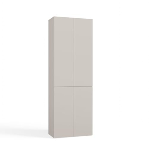 CDF Bad-Hochschrank NEL 1K DD | Farbe: Kaschmir (beige) | Modernes Badregal | Stauraumschrank | Geräumige Einlegeböden | Türen | Einfache Montage | Stilvolle Griffe