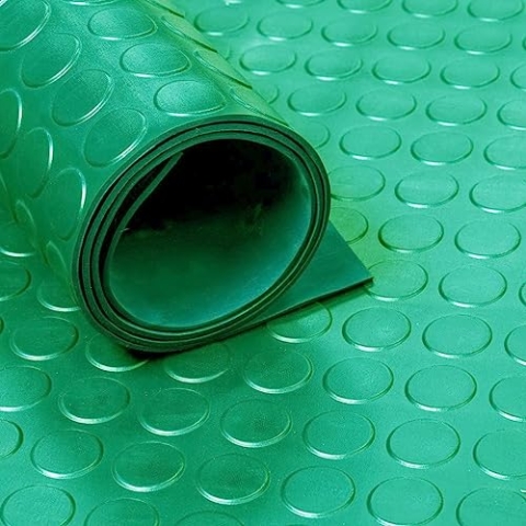 Vivol Gummiläufer Noppen Grün 3mm Pro Meter - Gummimatte - Breite 120 cm - Geruchlos - von der Rolle