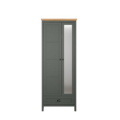 trendteam smart living - Garderobenschrank Schrank - Garderobe - Stanton - Aufbaumaß (BxHxT) 77 x 198 x 39 cm - Farbe Tannengrün mit Evoke Eiche - 220911704