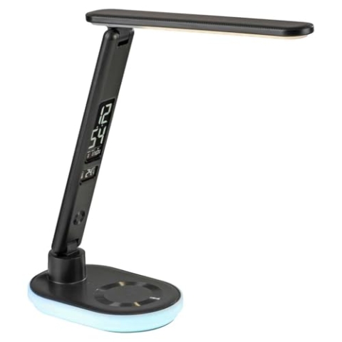 Just Light. LED-Schreibtischlampe - H 54 cm - Schwarz - Kunststoff - dimmbar - mit RGB-Farbwechsel