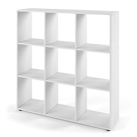 Vicco Raumteiler Nove, stehendes Bücherregal, Weiß, 104 x 108 cm