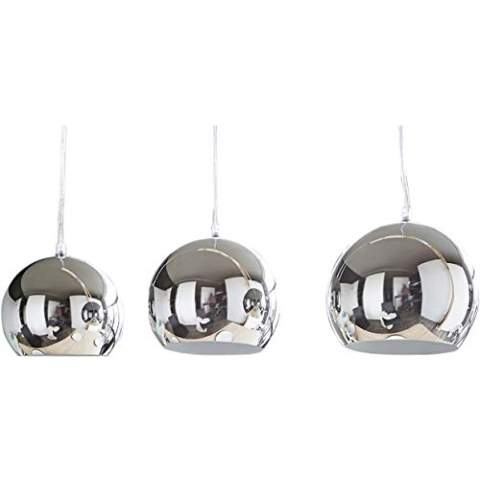DELIFE Hängeleuchte Pentola Chrom Silberfarben 75 cm 3 Schirme Deckenlampe