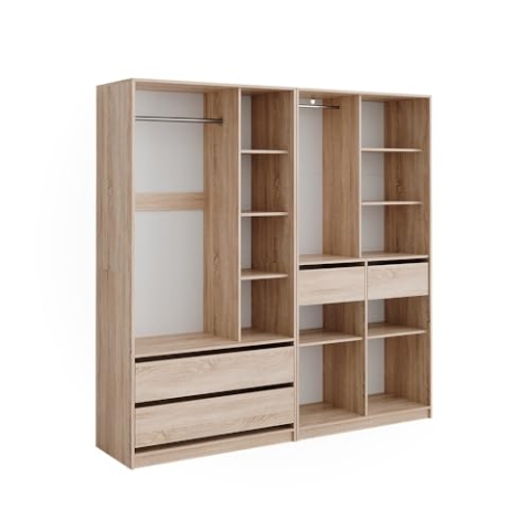 Vicco Kleiderschrank Elmo, Flügeltürenschrank, Sonoma, 100 x 200 cm 2er Set