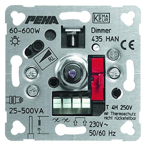 peha Phasenanschnittdimmer D 435 HAN o.A. 60-600W Elektronische Geräte/Lichtmanagement Dimmer 4010105209716