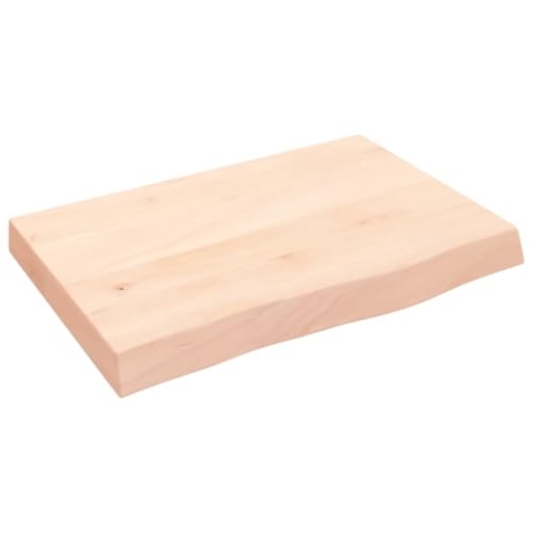 vidaXL Waschtischplatte, Multifunktional Arbeitsplatte mit Naturkante, Waschtischkonsole Tischplatte für Badezimmer, Holzplatte Platte Badmöbel, 60x40x(2-6) cm Massivholz Unbehandelt