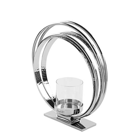 Fink Colette, Teelichthalter, Aluminium, vernickelt, glatt, Silber, L. 41 cm, B. 9 cm, H. 44 cm