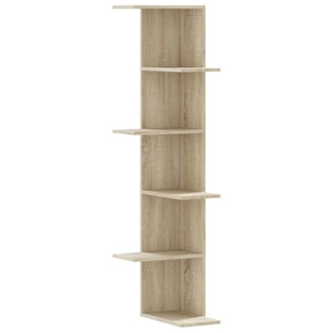 vidaXL Wand Eckregal, Wandregal Regal Dekorativ, Bücherregal Schweberegal für Wohnzimmer Schlafzimmer, Hängeregal Wandboard, Sonoma-Eiche Holzwerkstoff