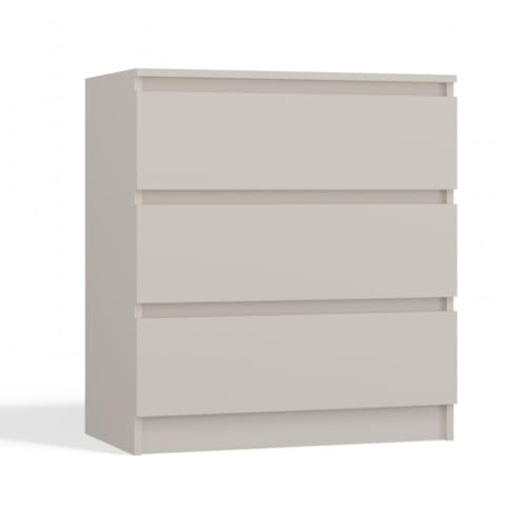 CDF Kommode Malwa M3 | Farbe: Kaschmir (beige) | Schrank für Dokumente, Kleinigkeiten | Ideal für Wohnzimmer, Schlafzimmer, Kinderzimmer, Jugendzimmer | 3 geräumige Schubladen | Nachttisch