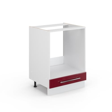 Vicco Herdumbauschrank Fame-Line, Bordeaux Hochglanz/Weiß, 60 cm ohne Arbeitsplatte