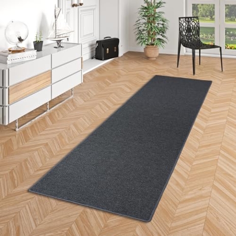 Snapstyle Läufer Teppich Bentzon Flachgewebe Anthrazit in 9 Größen