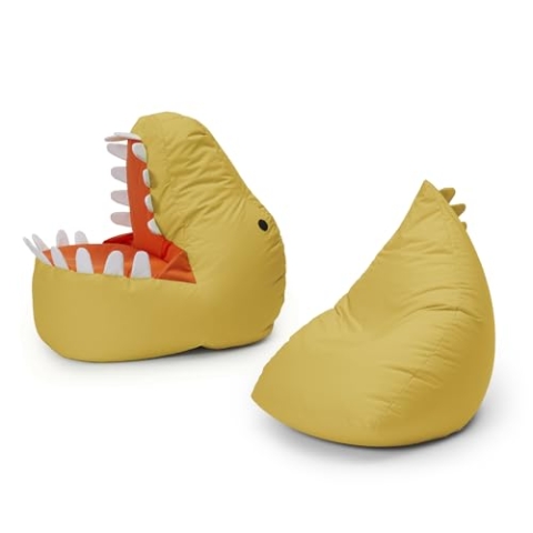 Lumaland Kindersitzsack-Set Dino, 2-TLG. | Sitzsack für Outdoor & Indoor| Sessel BZW. Kindersofa mit Füllung, ideal fürs Kinderzimmer | Sessel: 1 x Dino, 1 x Monster