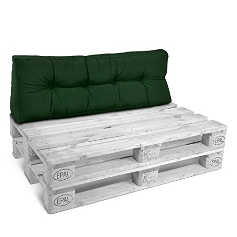 Beautissu Rückenkissen Palettenkissen Outdoor 120x40 cm – Gepolsterte Auflagen für Paletten Europaletten Palettensofa Lounge Kissen Outdoor Palettenmöbel Palettenpolster Grün – Style