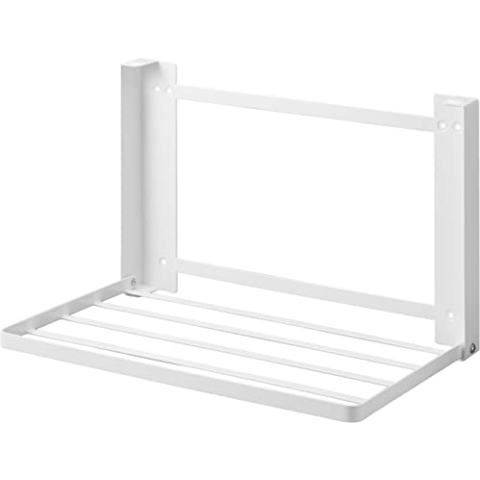 Yamazaki 8142 Tower Klappbare Ablage, weiß, Stahl/Magnet/Silikon, minimalistisch, 26 x 41 x 25,5 cm